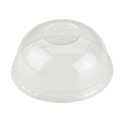 Couvercle PLA dôme transparent avec trou Diam: 9,6 cm 9,6 x 5 cm - 50 unités
