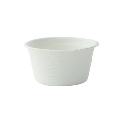 Coupelle pulpe ronde blanche 60 ml Diam: 6,2 cm 6,2 x 4,4 x 3 cm - 50 unités