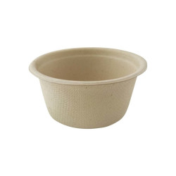 Coupelle pulpe ronde brune 60 ml Diam: 6,2 cm 6,2 x 4,4 x 3 cm - 50 unités