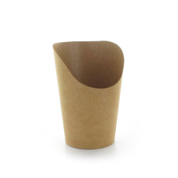 Gobelet snack carton brun 325 ml Diam: 8,5 cm 8,5 x 6 x 13,3 cm - 50 unités