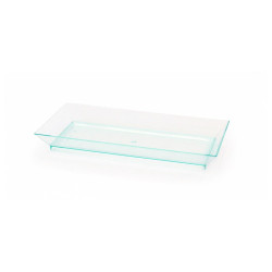 Elément de plateau réutilisable plastique vert transparent "Klarity" 13 x 6,2 cm - 50 unités