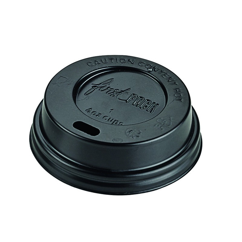 Couvercle plastique PS dôme noir avec bec Diam: 6,2 cm 6,2 x 2 cm x 100 unités