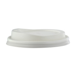 Couvercle CPLA dôme blanc avec bec Diam: 9 cm 9 x 1,9 cm x 50 unités