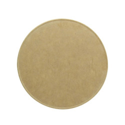 Couvercle plat brun en carton kraft Ø74mm H8 mm - 50 unités