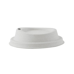 Couvercle pulpe dôme blanc avec bec - 9 cm x 9 cm x 2,3 cm - 100 unités