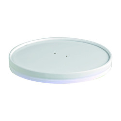 Couvercle carton blanc chaud et froid Diam: 18,5 cm 18,5 x 18,5 x 1,5 cm - 45 unités