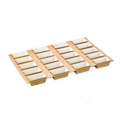 Plateau carton microflute rectangulaire avec 20 moules de cuisson 360 x 560 cm - 25 unités