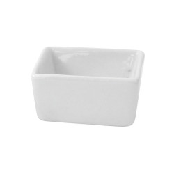Mini bol cube en porcelaine blanche 5,1 x 5,1 x 2,5 cm - 4 unités