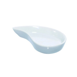 Mini plat en porcelaine blanche 7,8 x 4,8 x 1,5 cm - 4 unités