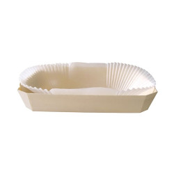 Moule de cuisson bois avec caissette papier 750 ml 26 x 16 x 4 cm - 20 unités