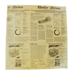 Papier alimentaire brun ingraissable impression journal en boite distributrice 38 x 40 cm - 500 unités