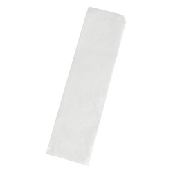 Sac papier blanc ingraissable ouvert sur 2 côtés  - 34 cm x 8,5 cm - 1000 unités
