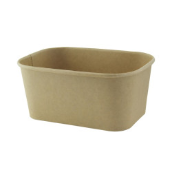 Saladier rectangulaire en kraft lamine pp  - 17 cm x 12 cm x 7,6 cm - 25 unités