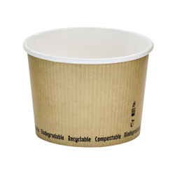 Pot à soupe carton blanc 450 ml Diam: 11,4 cm 11,4 x 9,3 x 8 cm - 25 unités