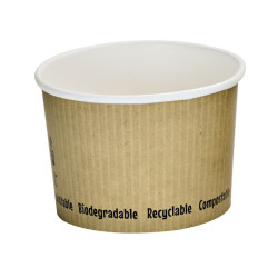 Pot à soupe carton blanc 230 ml Diam: 9 cm 9 x 7,5 x 6,2 cm - 25 unités