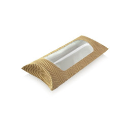 Etui carton ondulé avec fenêtre rectangulaire pour sandwich  183x114mm H40mm - 25 unités