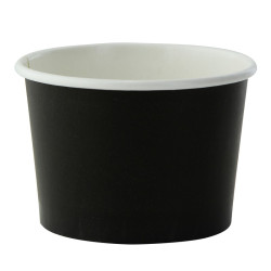 Pot carton noir chaud et froid 130 ml Diam: 7,4 cm 7,4 x 5,9 x 5 cm - 50 unités