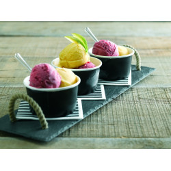 Pot carton noir chaud et froid 130 ml Diam: 7,4 cm 7,4 x 5,9 x 5 cm - 50 unités