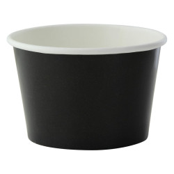 Pot carton noir chaud et froid 280 ml Diam: 9,5 cm 9,5 x 7,2 x 6,2 cm - 50 unités