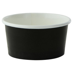 Pot carton noir chaud et froid 100 ml Diam: 7,4 cm 7,4 x 6,1 x 3,8 cm - 50 unités