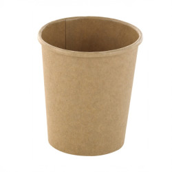 Pot a glace kraft sans plastique  - 120 ml - 6,1 cm x 4,5 cm x 6,5 cm. - 50 unités