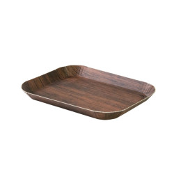 Plateau decor bois foncé laminé 168x127mm H15mm - 50 unités
