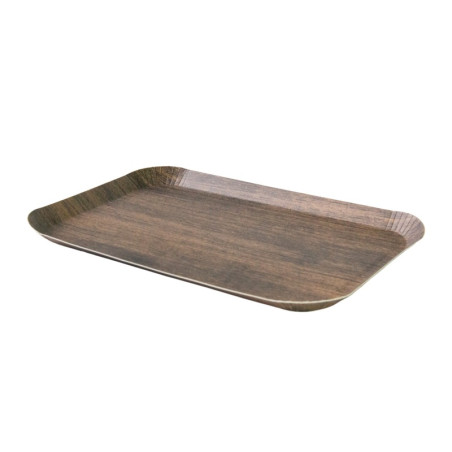 Plateau decor bois foncé laminé 147x235mm H12mm - 50 unités
