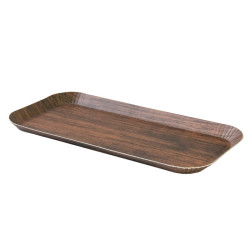 Plateau decor bois foncé laminé 267x127mm H15mm - 50 unités