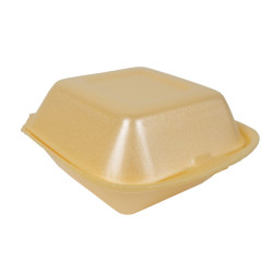Coquille plastique PSE jaune double 13 x 13,2 x 6,8 cm - 125 unités