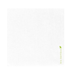 Serviette en fibre de bambou blanche 25 x 25 cm - 50 unités