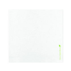 Serviette en fibre de bambou blanche 40 x 40 cm - 50 unités