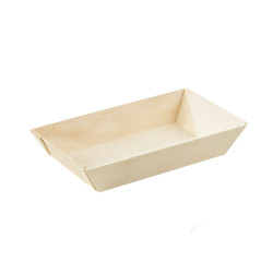 Barquette rectangulaire en bois "Samouraï" 15,5 x 8,5 x 2,8 cm - 100 unités