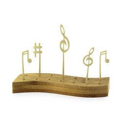 Support bambou pour 14 pics "Vague" 16 x 6,5 x 2 cm - 10 unités