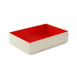 Boîte bois intérieur rouge "Samouraï" 16,5 x 12 x 3,6 cm - 100 unités