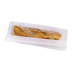 Sac sandwich papier blanc à fenêtre 12 x 4 x 34 cm - 1000 unités