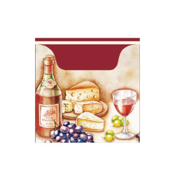 Serviette ouate bordeaux 1 pli 33 x 33 cm - 75 unités