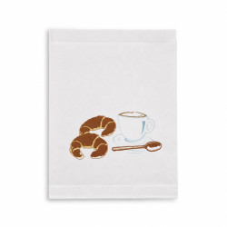 Sac papier tout usage blanc décor croissant 18 x 8 x 28 cm - 1000 unités