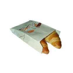 Sac papier tout usage blanc décor croissant 12 x 5 x 16 cm - 1000 unités