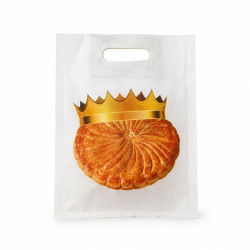 Sac galette papier blanc décor 30 x 3 x 36 cm - 300 unités