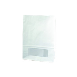 Sac bloomer papier blanc avec fenêtre 15,7 x 8,5 x 22 cm - 125 unités