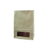 Sac bloomer papier kraft vergé avec fenêtre 15,7 x 8,5 x 22 cm - 125 unités