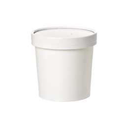 Pot carton blanc chaud et froid avec couvercle carton 960ml Ø116mm - 25 unités