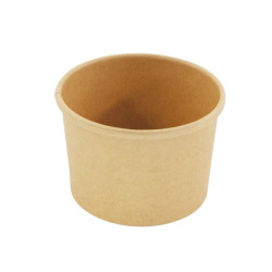 Pot carton kraft brun chaud et froid 230 ml Diam: 9 cm 9 x 7,4 x 5,7 cm - 50 unités