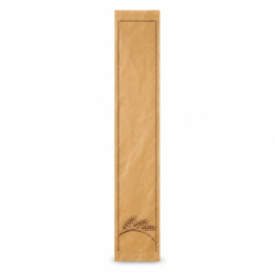 Sac à pain papier kraft brun décor marron 12 x 8 x 49 cm - 1000 unités