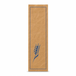 Sac à pain papier kraft brun décor bleu 17 x 7 x 49 cm - 1000 unités
