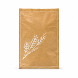 Sac à pain papier kraft brun décor blanc 24 x 8 x 41 cm - 1000 unités