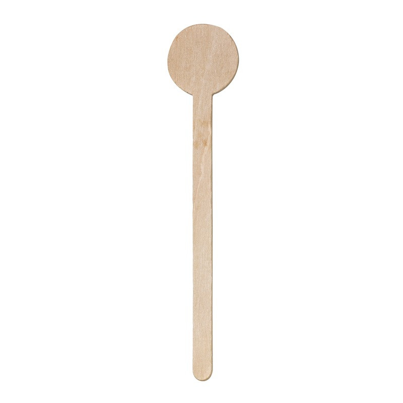 Spatule à café bois à bout rond Diam: 2,2 cm 2,2 x 0,1 x 18 cm - 500 unités
