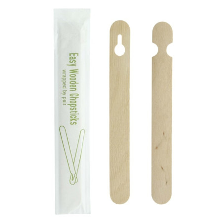 Baguette bois pour débutant emballée par paire  15 cm - 100 unités