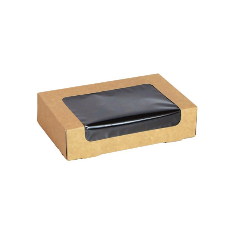Boîte sushi avec fenêtre antibuée pour 15 pieces 190x120mm H45mm - 50 unités