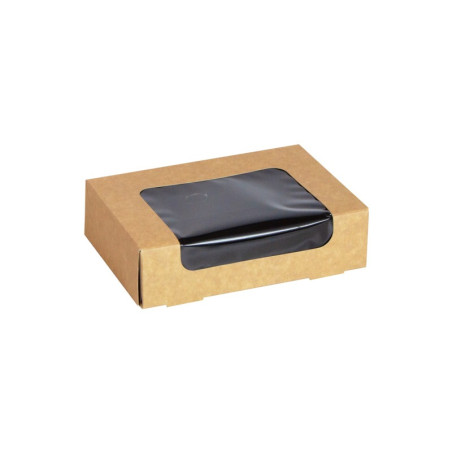 Boîte sushi avec fenêtre antibuée pour 10-12 pieces 152x100mm H40mm - 50 unités